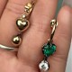 Ruif Jewelry Customized 14k Yellow Gold 1ct Each Lab Grown Emerald Earrings for Women Party Gift