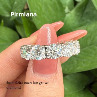 Ruif Jewelry Customized 18k white gold 0.5ct X 13pcs Each Lab Grown Diamond Eternity Rings Engagement Wedding Band Rings for Women Fine Jewelry