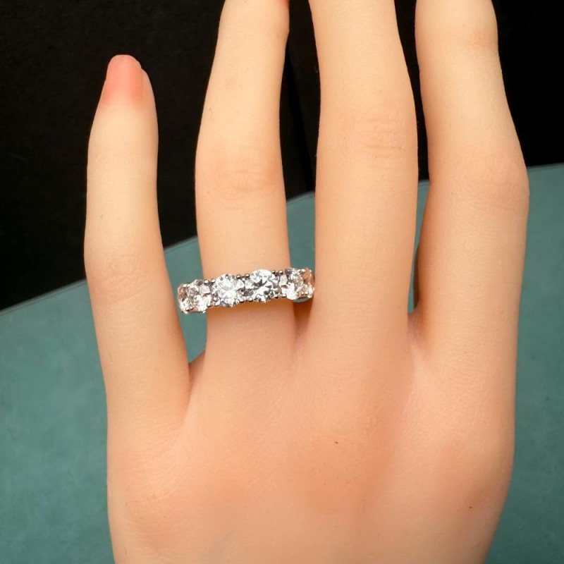 Ruif Jewelry Customized 18k white gold 0.5ct X 13pcs Each Lab Grown Diamond Eternity Rings Engagement Wedding Band Rings for Women Fine Jewelry