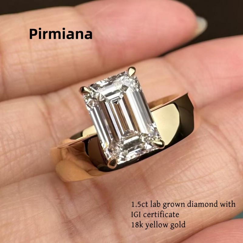 Ruif Jewelry Custom Design 18k Yellow Gold Ring for Women 3ct Lab Grown Diamond Jewelry