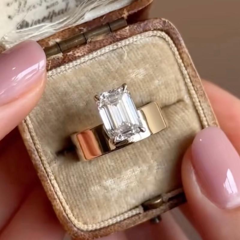 Ruif Jewelry Custom Design 18k Yellow Gold Ring for Women 3ct Lab Grown Diamond Jewelry
