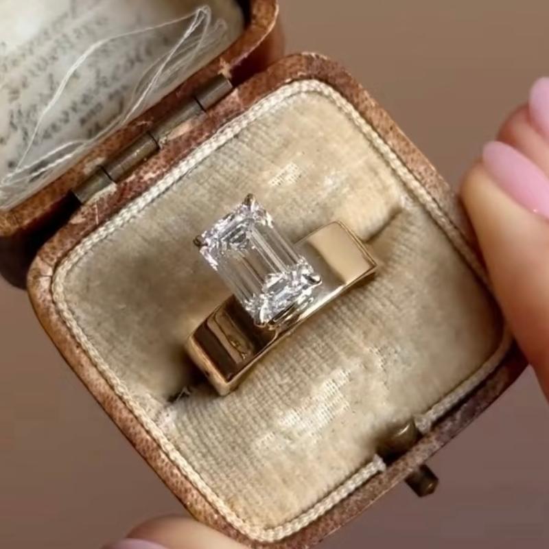 Ruif Jewelry Custom Design 18k Yellow Gold Ring for Women 3ct Lab Grown Diamond Jewelry