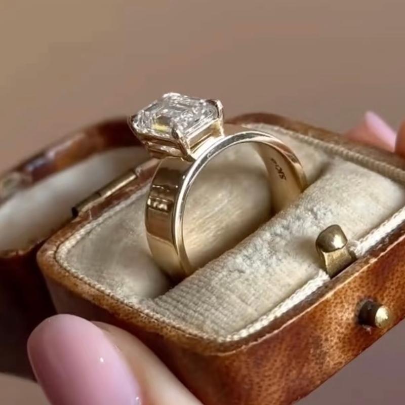 Ruif Jewelry Custom Design 18k Yellow Gold Ring for Women 3ct Lab Grown Diamond Jewelry