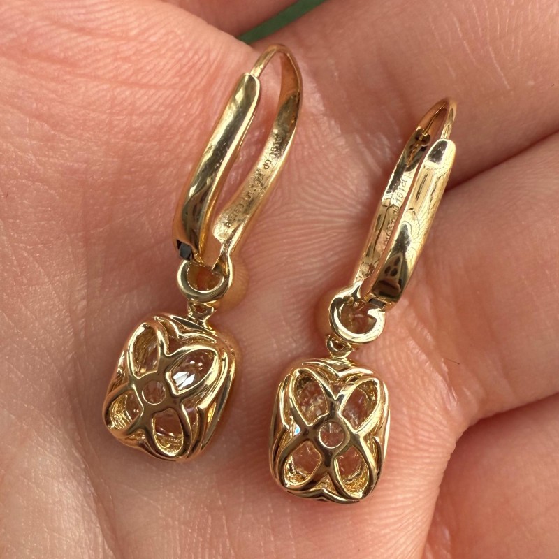 Ruif Jewelry Custom Design 18K Yellow Gold Earrings for Women 1ct each Lab Grown Diamond Jewelry