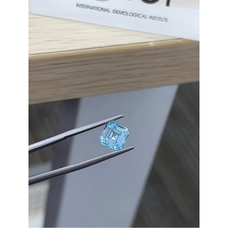 Ruif Jewelry 2.8ct Blue Color Asscher Cut Lab Grown Diamond CVD Loose Diamond for Diy Jewelry Making Ruif Jewelry 2.8ct Blue Color Asscher Cut Lab Grown Diamond CVD Loose Diamond for Diy Jewelry Making