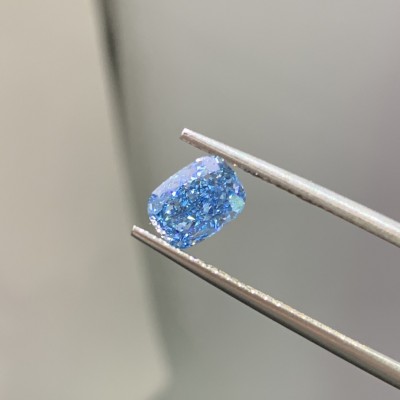 Ruif Jewelry 1.12ct Fancy Intense Blue VS1 Cushion Cut Lab Grown Diamond CVD Loose Diamond for Diy Jewelry Making