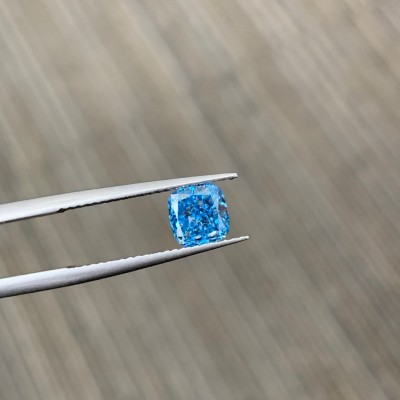 Ruif Jewelry 1.26ct Fancy Intense Blue VS1 Cushion Cut Lab Grown Diamond CVD Loose Diamond for Diy Jewelry Making