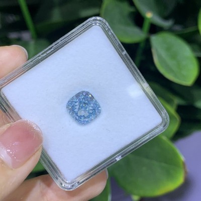 Ruif Jewelry 5.02ct Fancy Blue VS1 Cushion Cut Lab Grown Diamond CVD Loose Diamond for Diy Jewelry Making