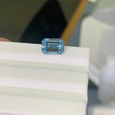Ruif Jewelry New Fancy Blue 5.0/6.0ct Emerald Cut Lab Grown Diamond IGI Certificate CVD  for Jewelry Making