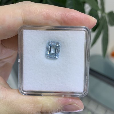 Ruif Jewelry 5.20ct Emerald Cut Fancy Blue VVS2 Lab Grown Diamond With IGI Certificate for Jewelry Making