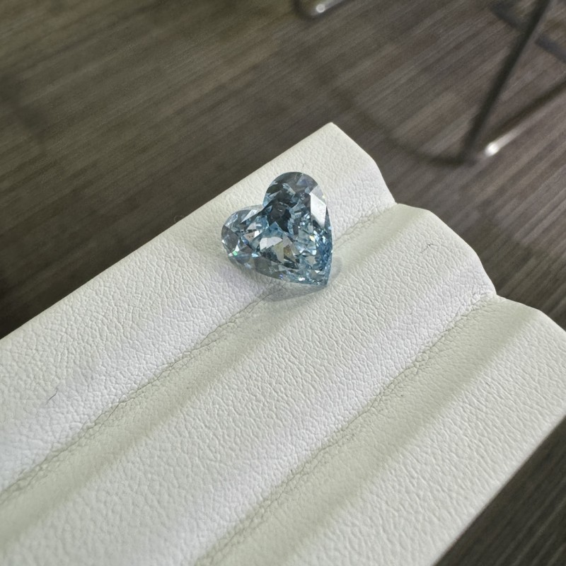 Ruif Jewelry 4.03ct Blue Color Heart Shape Lab Grown Diamond CVD VS2 Loose Diamond for Diy Jewelry Making Ruif Jewelry 4.03ct Blue Color Heart Shape Lab Grown Diamond CVD VS2 Loose Diamond for Diy Jewelry Making