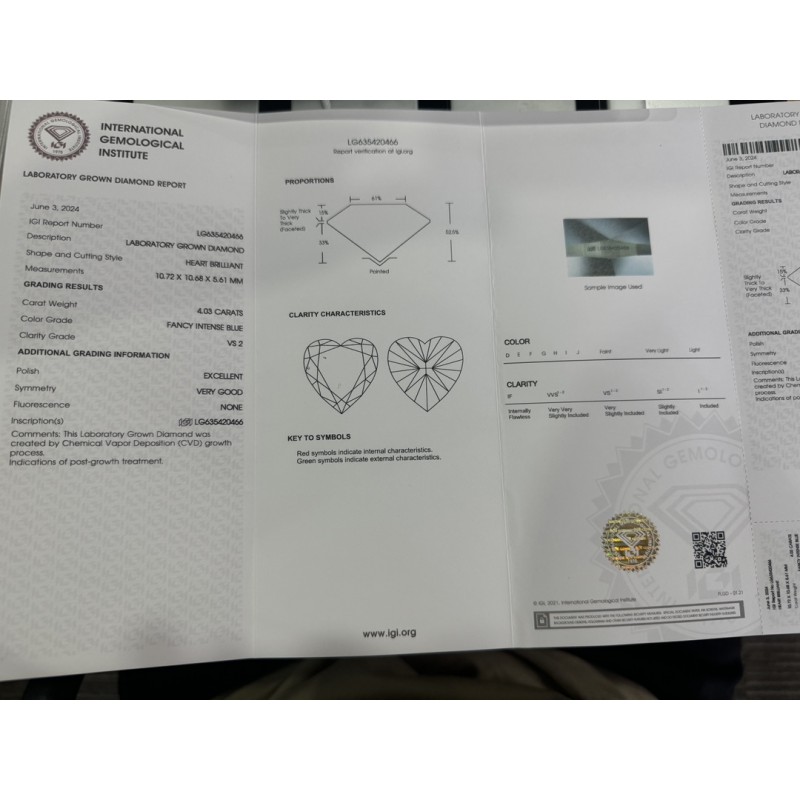 Ruif Jewelry 4.03ct Blue Color Heart Shape Lab Grown Diamond CVD VS2 Loose Diamond for Diy Jewelry Making Ruif Jewelry 4.03ct Blue Color Heart Shape Lab Grown Diamond CVD VS2 Loose Diamond for Diy Jewelry Making