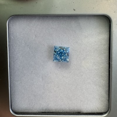 Ruif Jewelry 1.26ct Princess Cut Fancy  Intense Blue VS1 2EX N Lab Grown Diamond IGI Certificate CVD for Diy Jewelry Making