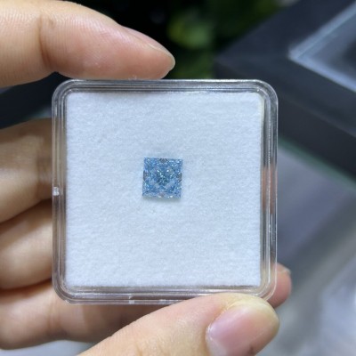 Ruif Jewelry 2.08ct Princess Cut Fancy Blue VS1Lab Grown Diamond IGI Certificate CVD for Diy Jewelry Making