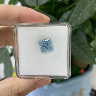 Ruif Jewelry 5.05ct Princess Cut Fancy Blue VS1Lab Grown Diamond IGI Certificate CVD for Diy Jewelry Making