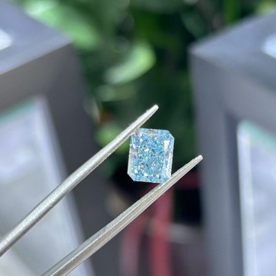 Ruif Jewelry 2.67ct Radiant Cut Fancy Blue VS1 Lab Grown Diamond with IGI Certificate diamond for Jewelry Making