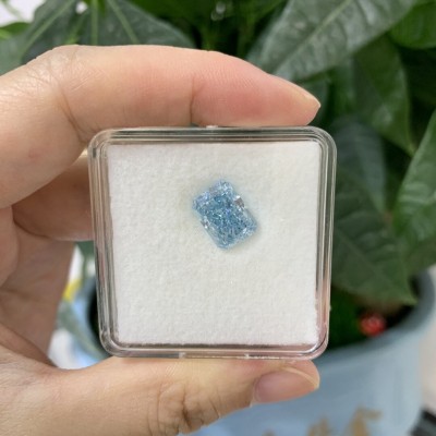 Ruif Jewelry 5.19ct Radiant Cut Fancy Blue VS2 Lab Grown Diamond with IGI Certificate diamond for Jewelry Making