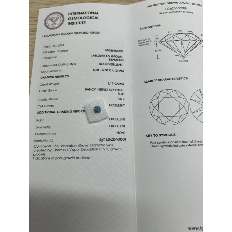 Ruif Jewelry 1-2ct Blue Color Round Shape Lab Grown Diamond CVD VS2 EX N Loose Diamond for Diy Jewelry Making Ruif Jewelry 1-2ct Blue Color Round Shape Lab Grown Diamond CVD VS2 EX N Loose Diamond for Diy Jewelry Making