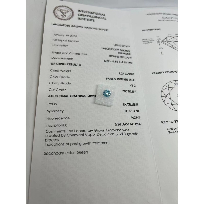 Ruif Jewelry 1-2ct Blue Color Round Shape Lab Grown Diamond CVD VS2 EX N Loose Diamond for Diy Jewelry Making Ruif Jewelry 1-2ct Blue Color Round Shape Lab Grown Diamond CVD VS2 EX N Loose Diamond for Diy Jewelry Making
