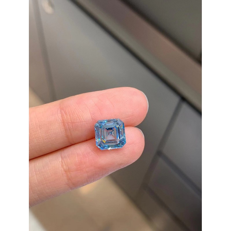 Ruif Jewelry 3.3ct Blue Color Asscher Cut Lab Grown Diamond CVD Loose Diamond for Diy Jewelry Making Ruif Jewelry 3.3ct Blue Color Asscher Cut Lab Grown Diamond CVD Loose Diamond for Diy Jewelry Making