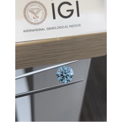 Ruif Jewelry 3.42ct Blue Color Round Shape Lab Grown Diamond CVD VS2 Loose Diamond for Diy Jewelry Making