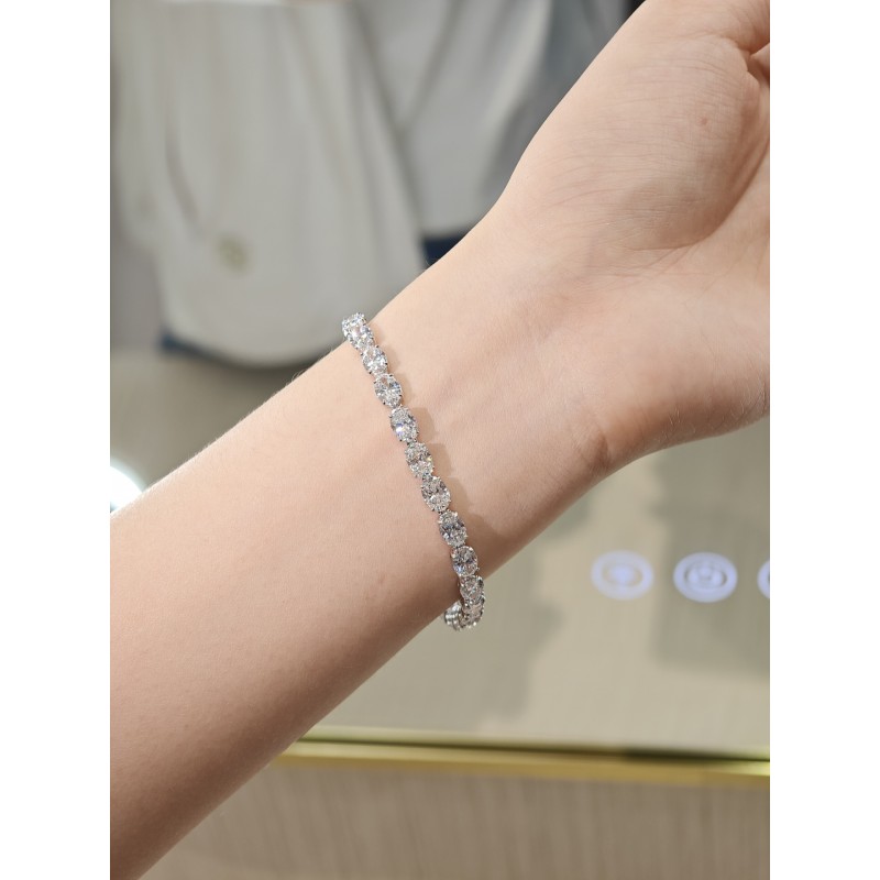 Ruif Jewelry Customized Oval shape 18K White Gold 0.5ct Each Lab Grown Diamond Eternity Bracelet Engagement for Women Fine Jewelry Ruif Jewelry Customized Oval shape 18K White Gold 0.5ct Each Lab Grown Diamond Eternity Bracelet Engagement for Women Fine Jewelry