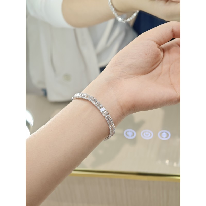 Ruif Jewelry Customized Emerald cut18K White Gold 0.5ct Each Lab Grown Diamond Eternity Bracelet Engagement for Women Fine Jewelry Ruif Jewelry Customized Emerald cut18K White Gold 0.5ct Each Lab Grown Diamond Eternity Bracelet Engagement for Women Fine Jewelry