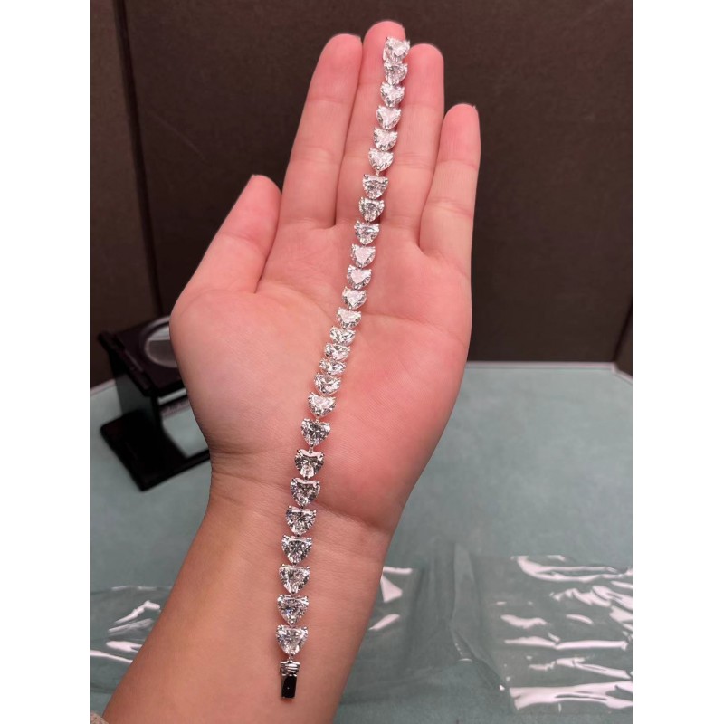 Ruif Jewelry Customized Heart Shape 18K White Gold 0.5ct/1.0ct DEF Each Lab Grown Diamond Eternity Bracelet Engagement for Women Fine Jewelry Ruif Jewelry Customized Heart Shape 18K White Gold 0.5ct/1.0ct DEF Each Lab Grown Diamond Eternity Bracelet Engagement for Women Fine Jewelry