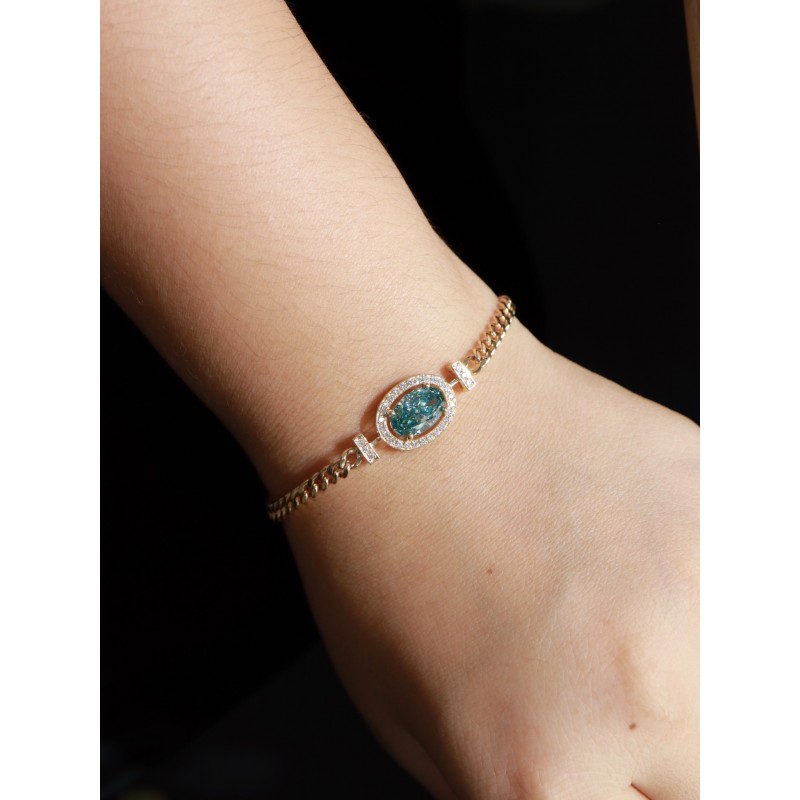 Ruif Jewelry Customized 18K Yellwo Gold 2.09ct Green Color Lab Grown Diamond Eternity Bracelet Engagement for Women Fine Jewelry Ruif Jewelry Customized 18K Yellwo Gold 2.09ct Green Color Lab Grown Diamond Eternity Bracelet Engagement for Women Fine Jewelry
