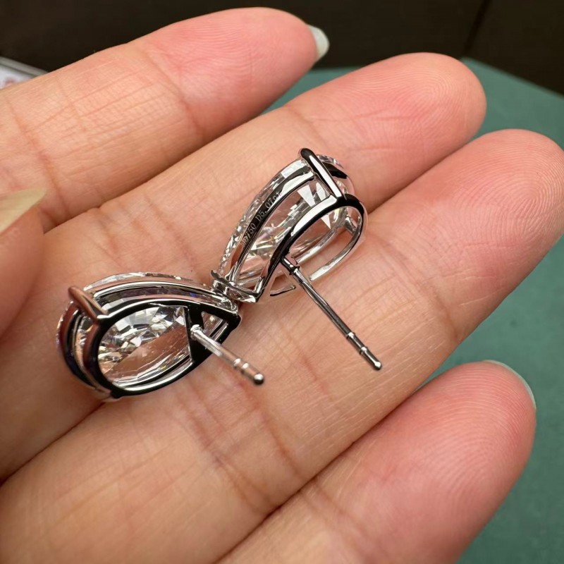 Ruif Jewelry Customized 18k White Gold 5ctx2pcs Lab Grown Diamond Earrings Pear Shape Classic Engagement Band Jewelry Ruif Jewelry Customized 18k White Gold 5ctx2pcs Lab Grown Diamond Earrings Pear Shape Classic Engagement Band Jewelry