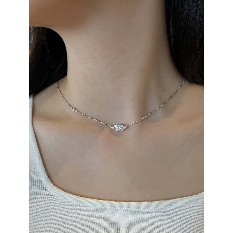 Ruif Jewelry Classic Design 18K Yellow/White Gold 2.02ct Lab Diamond Necklace Jewelry for Party Wedding Gift