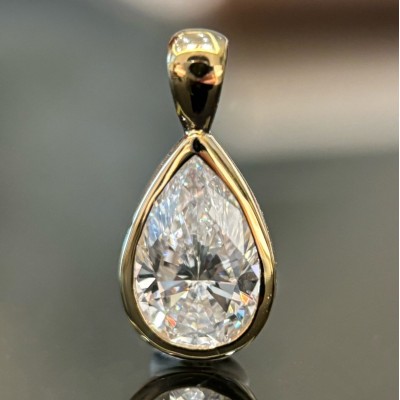 Ruif Jewelry 2.02ct Lab Grown Diamond Pendant 18k Yellow/White Gold Pendant(not include chain) Jewelry for Party Gift