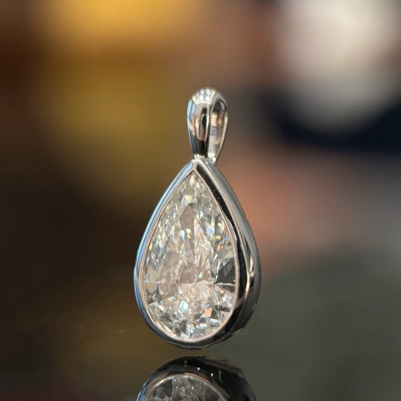 Ruif Jewelry 2.02ct Lab Grown Diamond Pendant 18k Yellow/White Gold Pendant(not include chain) Jewelry for Party Gift