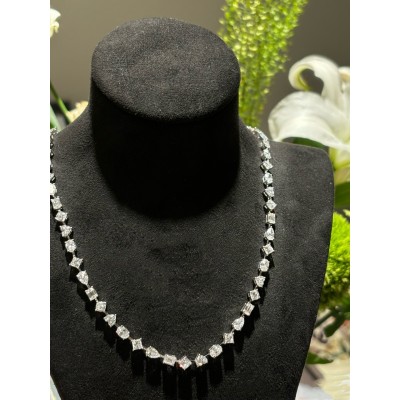 Ruif Jewelry Classic Design 18K White Gold 0.3ct each Lab Diamond Pendant  Necklace Jewelry for Party Wedding Gift