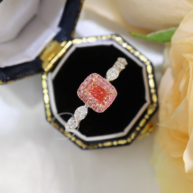 Ruif Jewelry Customized 18k White Gold 0.59ct fancy pink Lab Grown Diamond Eternity Rings Engagement Wedding Band Rings for Women Fine Jewelry Ruif Jewelry Customized 18k White Gold 0.59ct fancy pink Lab Grown Diamond Eternity Rings Engagement Wedding Band Rings for Women Fine Jewelry