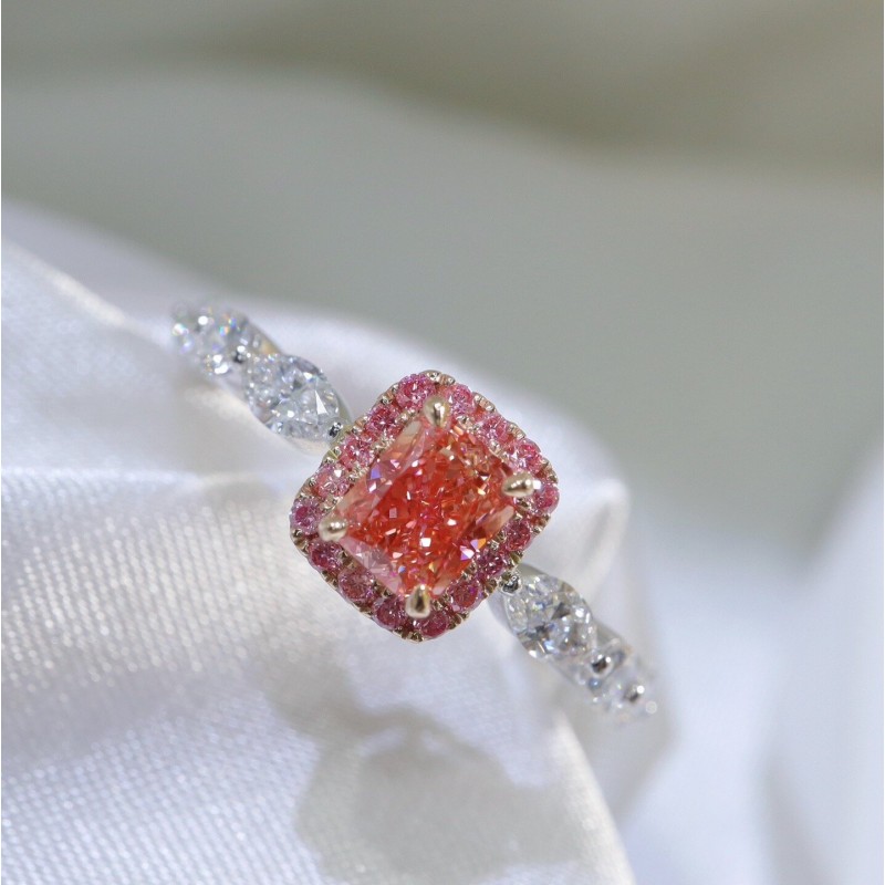 Ruif Jewelry Customized 18k White Gold 0.59ct fancy pink Lab Grown Diamond Eternity Rings Engagement Wedding Band Rings for Women Fine Jewelry Ruif Jewelry Customized 18k White Gold 0.59ct fancy pink Lab Grown Diamond Eternity Rings Engagement Wedding Band Rings for Women Fine Jewelry
