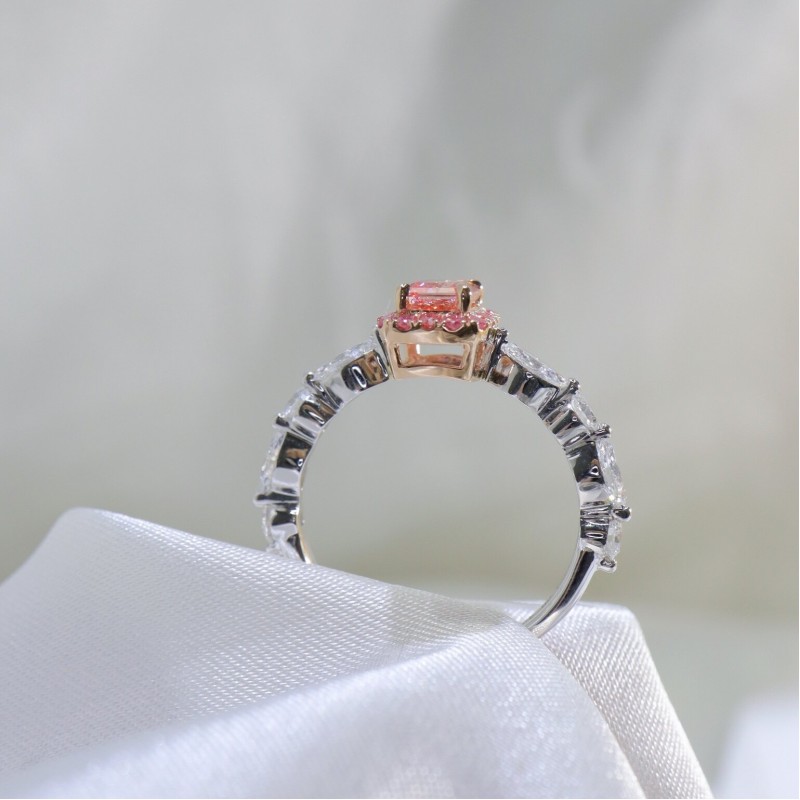 Ruif Jewelry Customized 18k White Gold 0.59ct fancy pink Lab Grown Diamond Eternity Rings Engagement Wedding Band Rings for Women Fine Jewelry Ruif Jewelry Customized 18k White Gold 0.59ct fancy pink Lab Grown Diamond Eternity Rings Engagement Wedding Band Rings for Women Fine Jewelry