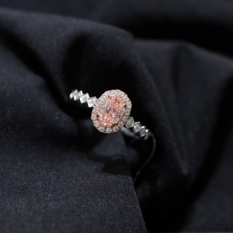 Ruif Jewelry Customized 18k White Gold 0.5ct Light pink Lab Grown Diamond Eternity Rings Engagement Wedding Band Rings for Women Fine Jewelry Ruif Jewelry Customized 18k White Gold 0.5ct Light pink Lab Grown Diamond Eternity Rings Engagement Wedding Band Rings for Women Fine Jewelry