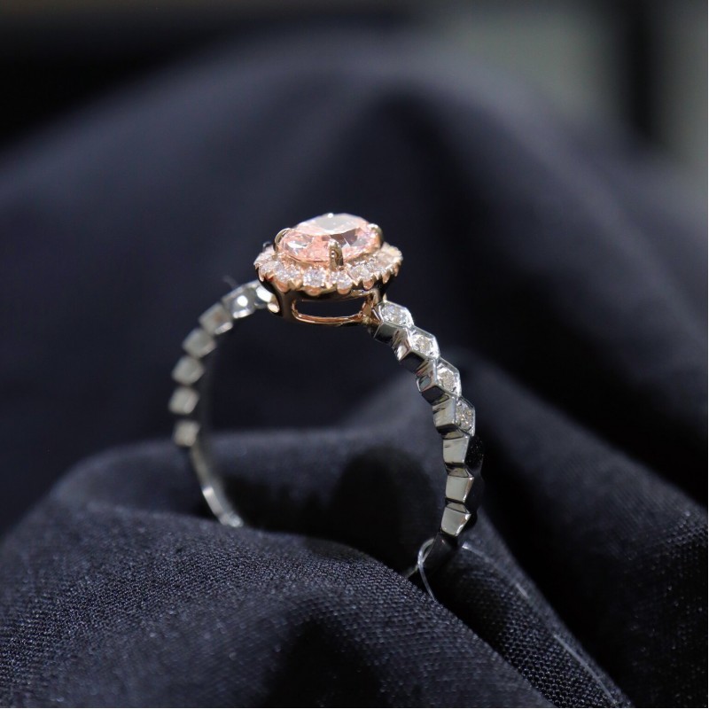 Ruif Jewelry Customized 18k White Gold 0.5ct Light pink Lab Grown Diamond Eternity Rings Engagement Wedding Band Rings for Women Fine Jewelry Ruif Jewelry Customized 18k White Gold 0.5ct Light pink Lab Grown Diamond Eternity Rings Engagement Wedding Band Rings for Women Fine Jewelry