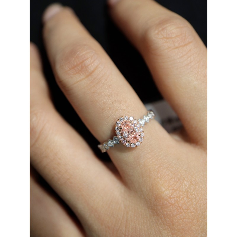Ruif Jewelry Customized 18k White Gold 0.5ct Light pink Lab Grown Diamond Eternity Rings Engagement Wedding Band Rings for Women Fine Jewelry Ruif Jewelry Customized 18k White Gold 0.5ct Light pink Lab Grown Diamond Eternity Rings Engagement Wedding Band Rings for Women Fine Jewelry