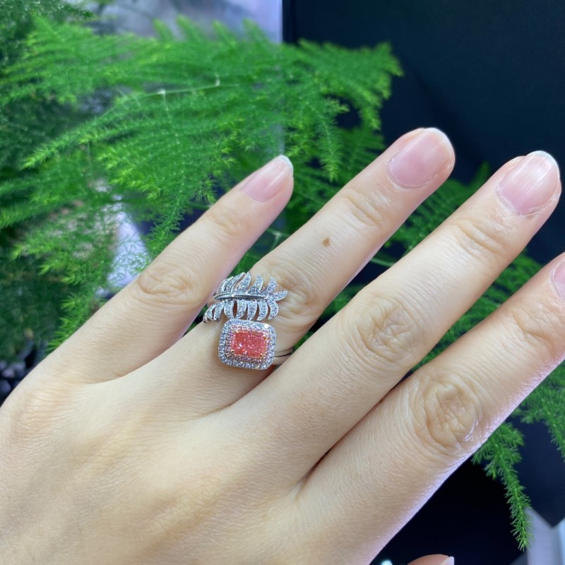 Ruif Jewelry Customized 18k White Gold 0.83ct fancy pink Lab Grown Diamond Eternity Rings Engagement Wedding Band Rings for Women Fine Jewelry Ruif Jewelry Customized 18k White Gold 0.83ct fancy pink Lab Grown Diamond Eternity Rings Engagement Wedding Band Rings for Women Fine Jewelry