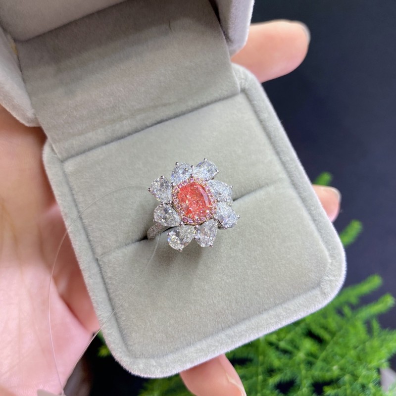 Ruif Jewelry Customized 18k White Gold 1.015ct fancy pink Lab Grown Diamond Eternity Rings Engagement Wedding Band Rings for Women Fine Jewelry Ruif Jewelry Customized 18k White Gold 1.015ct fancy pink Lab Grown Diamond Eternity Rings Engagement Wedding Band Rings for Women Fine Jewelry