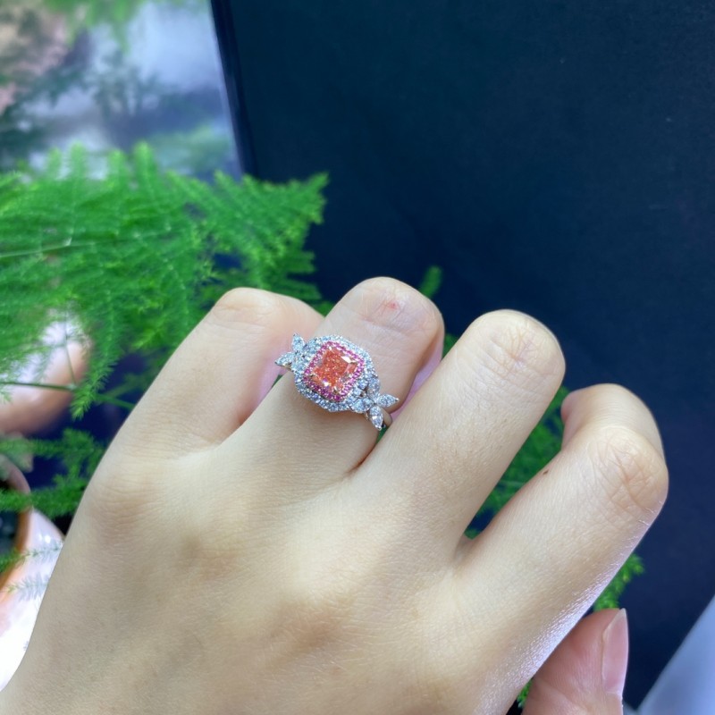Ruif Jewelry Customized 18k White Gold 1.01ct fancy pink Lab Grown Diamond Eternity Rings Engagement Wedding Band Rings for Women Fine Jewelry Ruif Jewelry Customized 18k White Gold 1.01ct fancy pink Lab Grown Diamond Eternity Rings Engagement Wedding Band Rings for Women Fine Jewelry