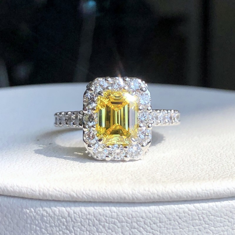 Ruif Jewelry Customized 18k White Gold 1.48ct fancy yellow Lab Grown Diamond Eternity Rings Engagement Wedding Band Rings for Women Fine Jewelry Ruif Jewelry Customized 18k White Gold 1.48ct fancy yellow Lab Grown Diamond Eternity Rings Engagement Wedding Band Rings for Women Fine Jewelry