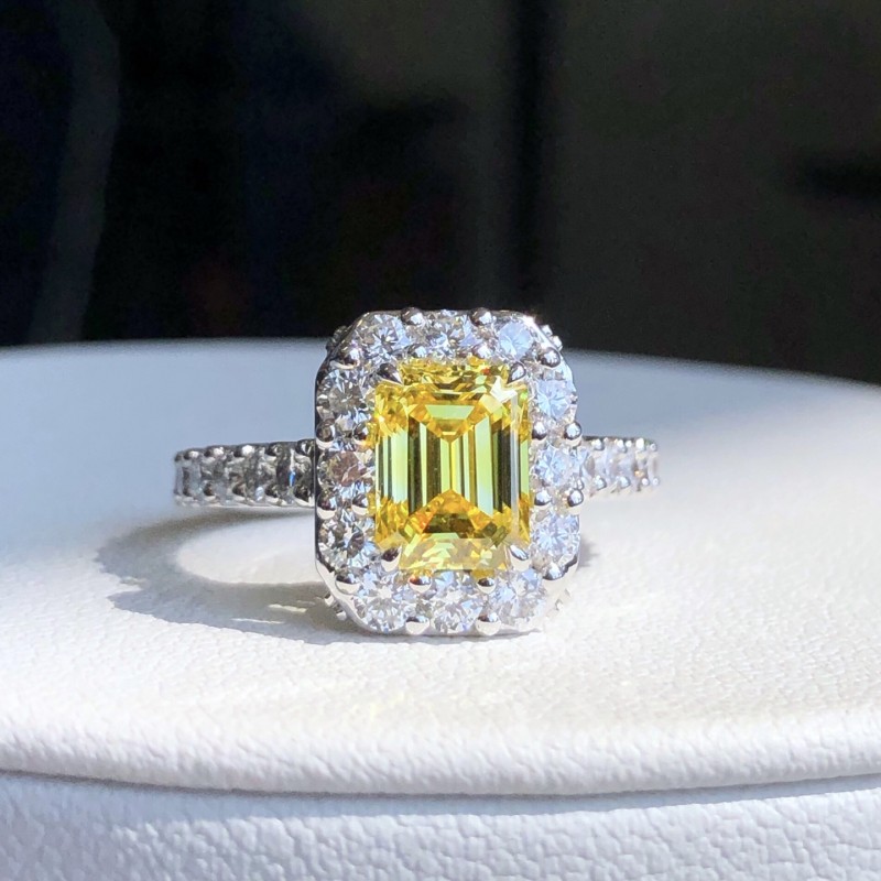 Ruif Jewelry Customized 18k White Gold 1.48ct fancy yellow Lab Grown Diamond Eternity Rings Engagement Wedding Band Rings for Women Fine Jewelry Ruif Jewelry Customized 18k White Gold 1.48ct fancy yellow Lab Grown Diamond Eternity Rings Engagement Wedding Band Rings for Women Fine Jewelry