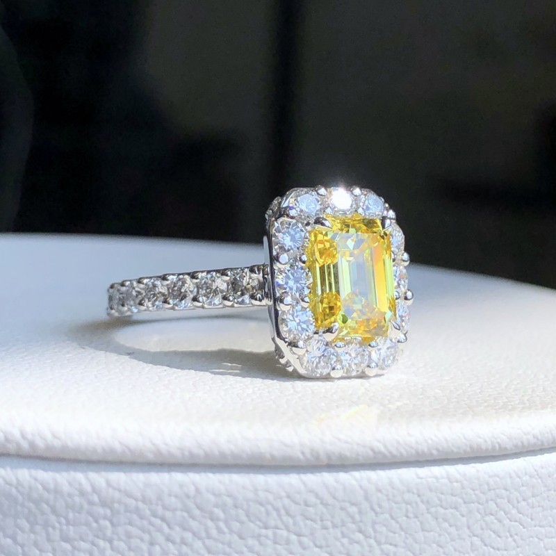 Ruif Jewelry Customized 18k White Gold 1.48ct fancy yellow Lab Grown Diamond Eternity Rings Engagement Wedding Band Rings for Women Fine Jewelry Ruif Jewelry Customized 18k White Gold 1.48ct fancy yellow Lab Grown Diamond Eternity Rings Engagement Wedding Band Rings for Women Fine Jewelry