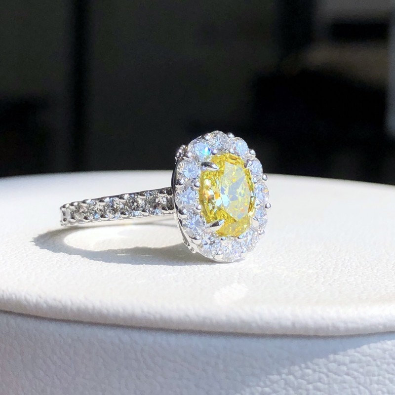 Ruif Jewelry Customized 18k White Gold 1.22ct fancy yellow Lab Grown Diamond Eternity Rings Engagement Wedding Band Rings for Women Fine Jewelry Ruif Jewelry Customized 18k White Gold 1.22ct fancy yellow Lab Grown Diamond Eternity Rings Engagement Wedding Band Rings for Women Fine Jewelry