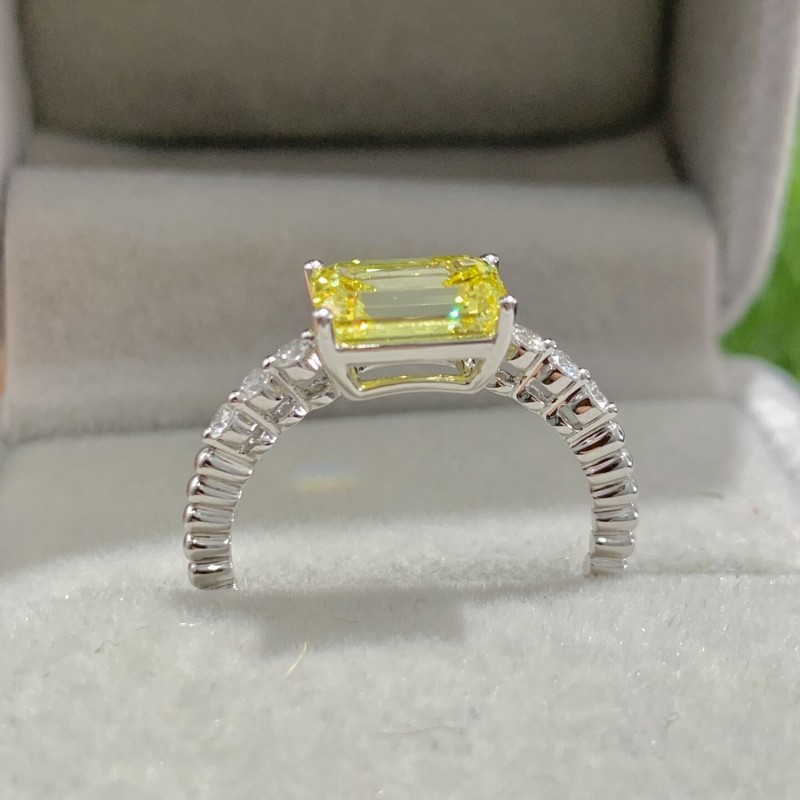 Ruif Jewelry Customized 18k White Gold 1.79ct fancy yellow Lab Grown Diamond Eternity Rings Engagement Wedding Band Rings Ruif Jewelry Customized 18k White Gold 1.79ct fancy yellow Lab Grown Diamond Eternity Rings Engagement Wedding Band Rings