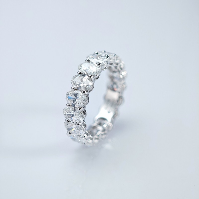 Ruif Jewelry Customized 18k White Gold Oval Shape 0.3ct Each Lab Grown Diamond Eternity Rings Engagement Wedding Band Rings Ruif Jewelry Customized 18k White Gold Oval Shape 0.3ct Each Lab Grown Diamond Eternity Rings Engagement Wedding Band Rings
