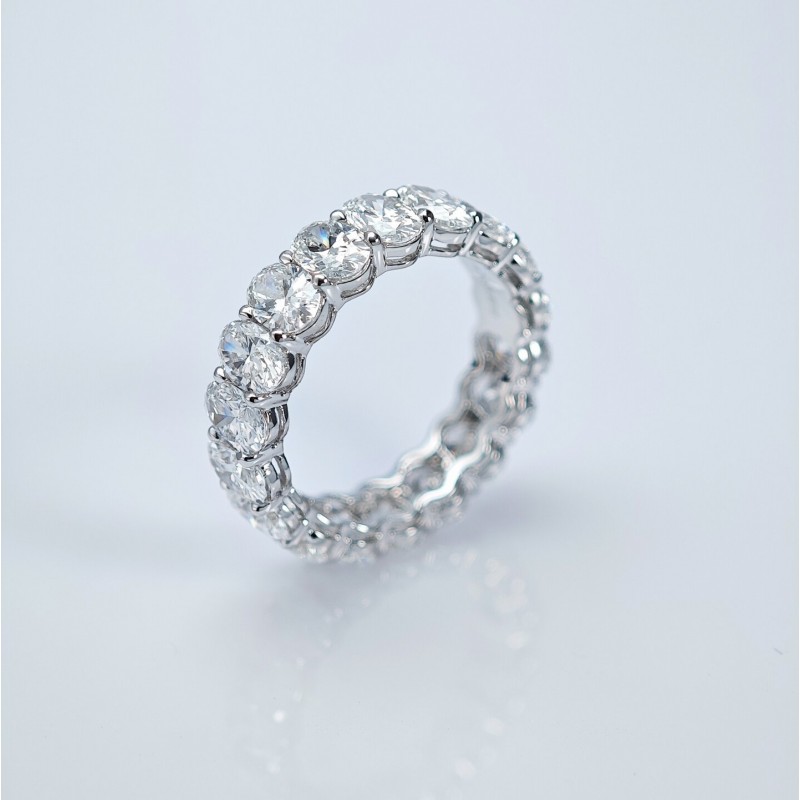 Ruif Jewelry Customized 18k White Gold Oval Shape 0.3ct Each Lab Grown Diamond Eternity Rings Engagement Wedding Band Rings Ruif Jewelry Customized 18k White Gold Oval Shape 0.3ct Each Lab Grown Diamond Eternity Rings Engagement Wedding Band Rings